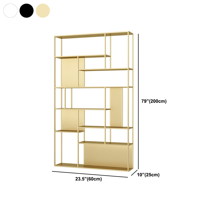 Metal Etagere Vertical Shelf Bookcase Bedroom Open Book Shelf with Shelves