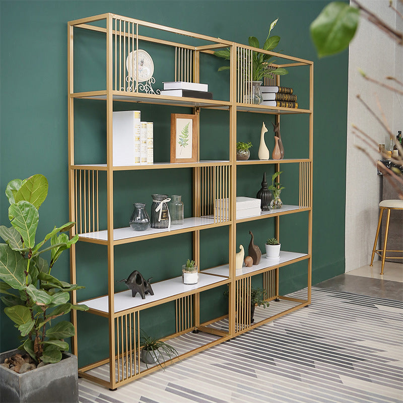 Vertical Open Shelf Bookcase Metal Etagere Book Shelf for Bedroom