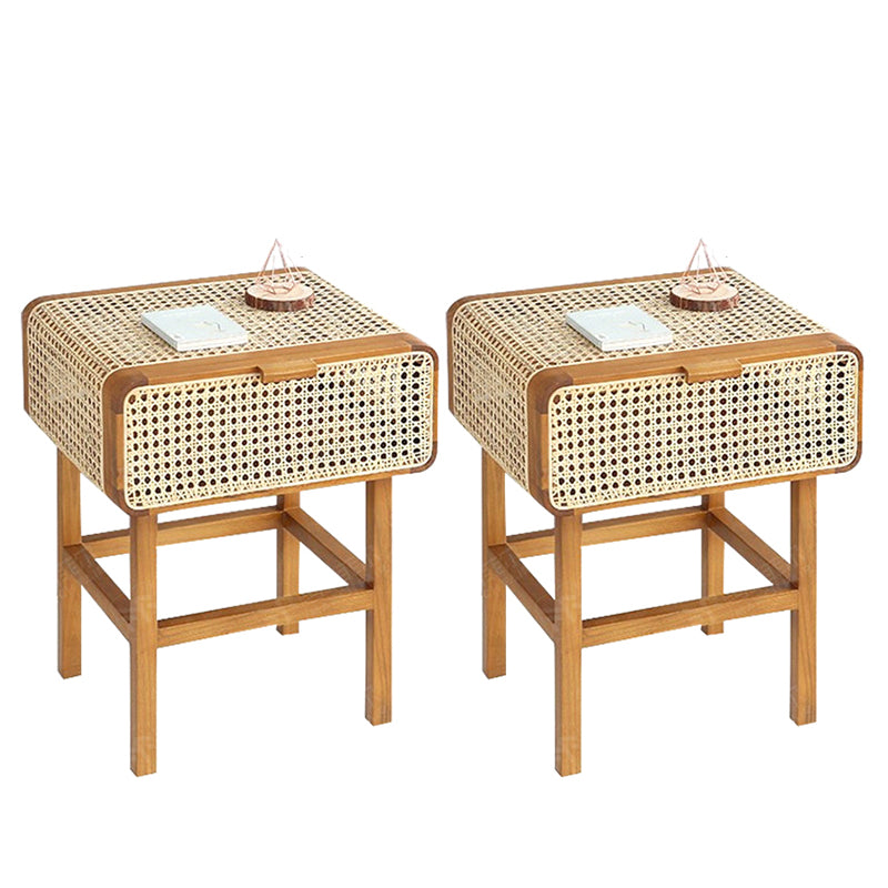 Contemporary Lower Shelf Nightstand Wooden Bedside Cabinet with Door for Bedroom