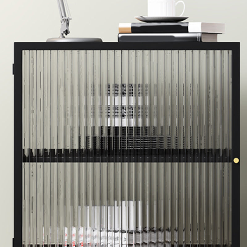 Metal and Glass Bedside Cabinet Modern Minimalist Bedside Table with Legs