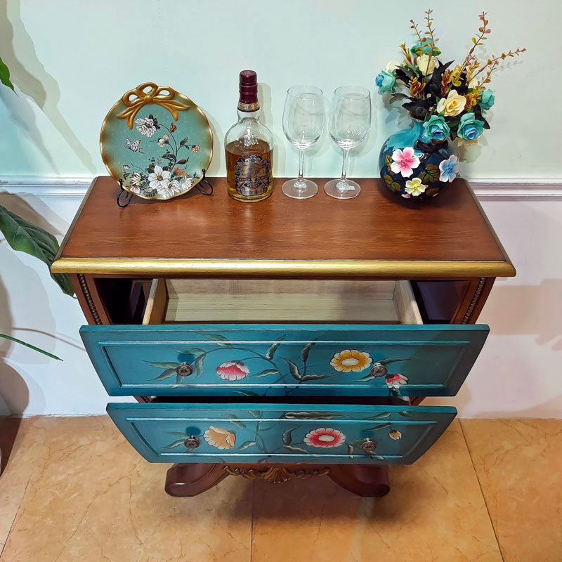 American Traditional Dresser Solid Wood Storage Chest with 3 Drawers
