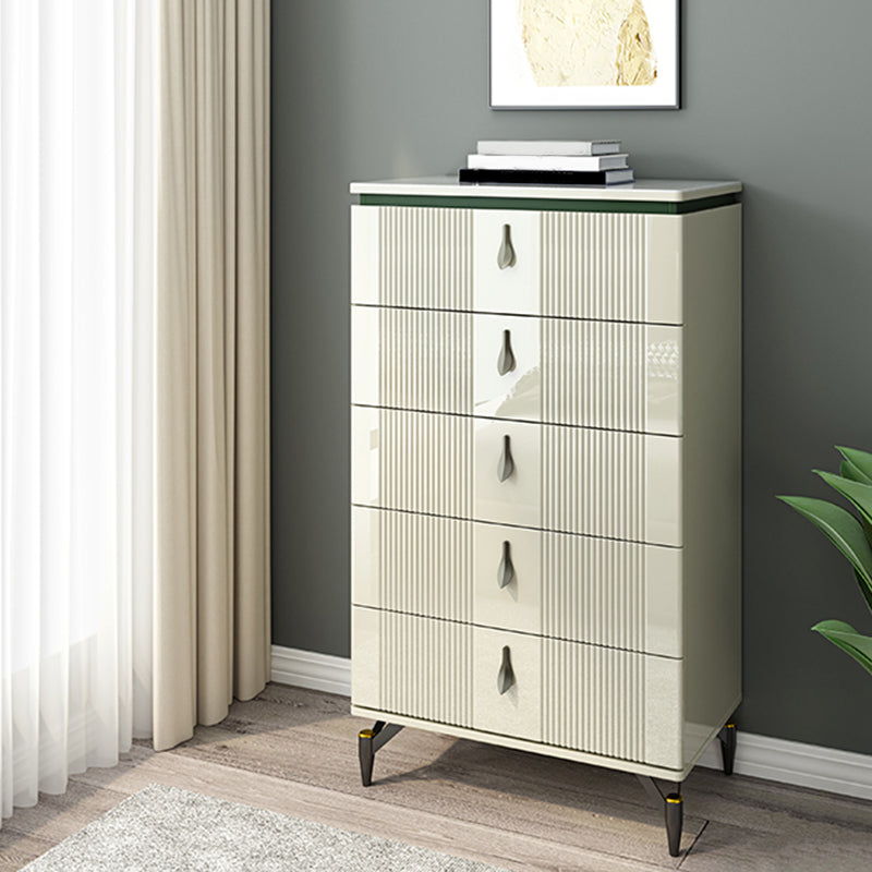 Contemporary Wooden Chest Bedroom Vertical Storage Chest with Drawers