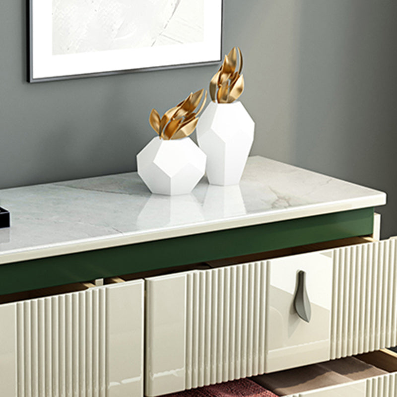 Contemporary Wooden Chest Bedroom Vertical Storage Chest with Drawers