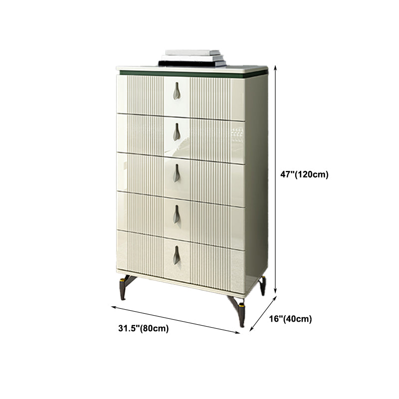 Contemporary Wooden Chest Bedroom Vertical Storage Chest with Drawers