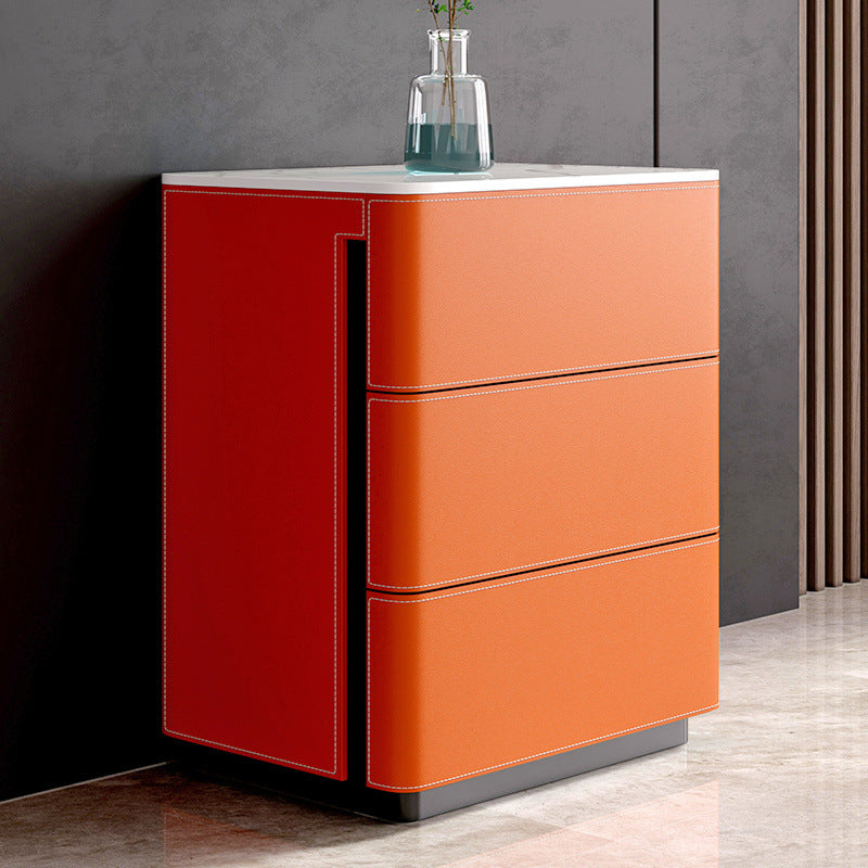 Contemporary Vertical Chest Bedroom Stone Storage Chest with Drawers