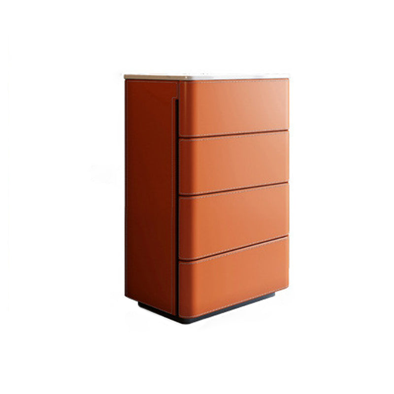 Contemporary Vertical Chest Bedroom Stone Storage Chest with Drawers