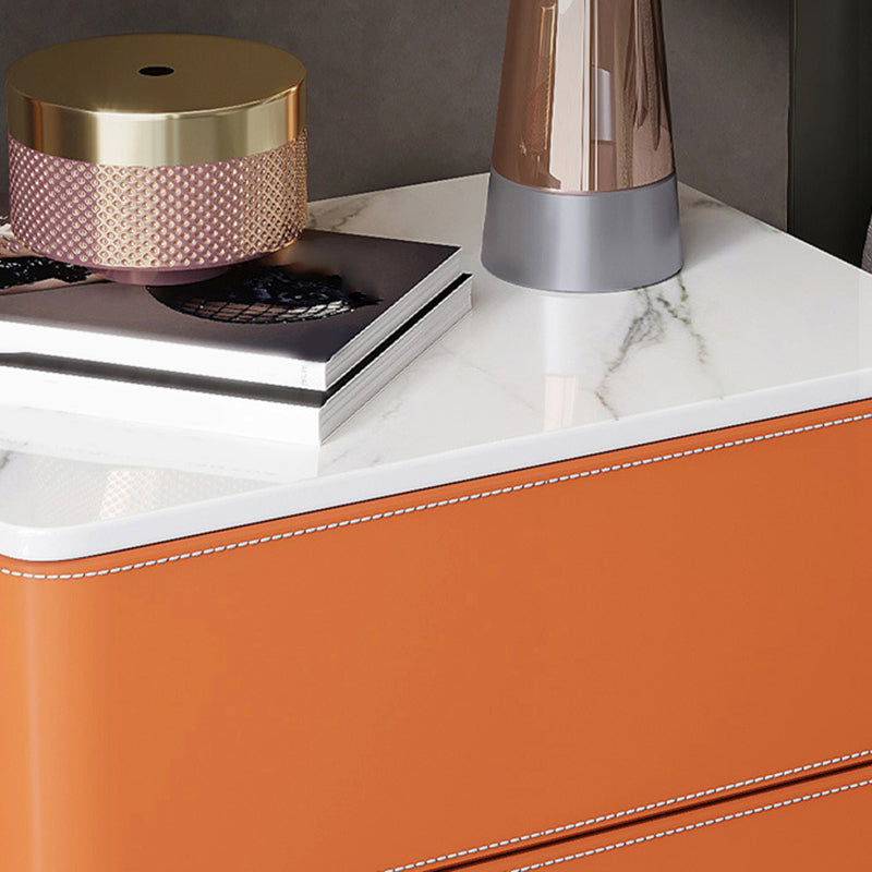 Contemporary Vertical Chest Bedroom Stone Storage Chest with Drawers