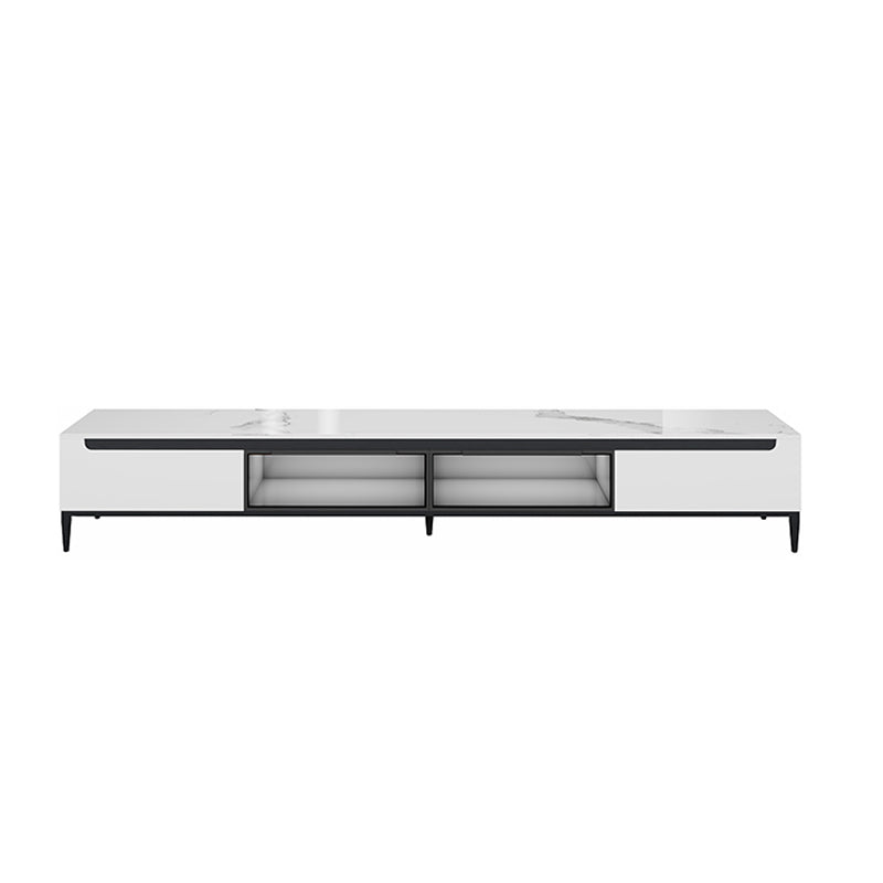 White Slate TV Cabinet Modern Minimalist Home Closed TV Stand Console