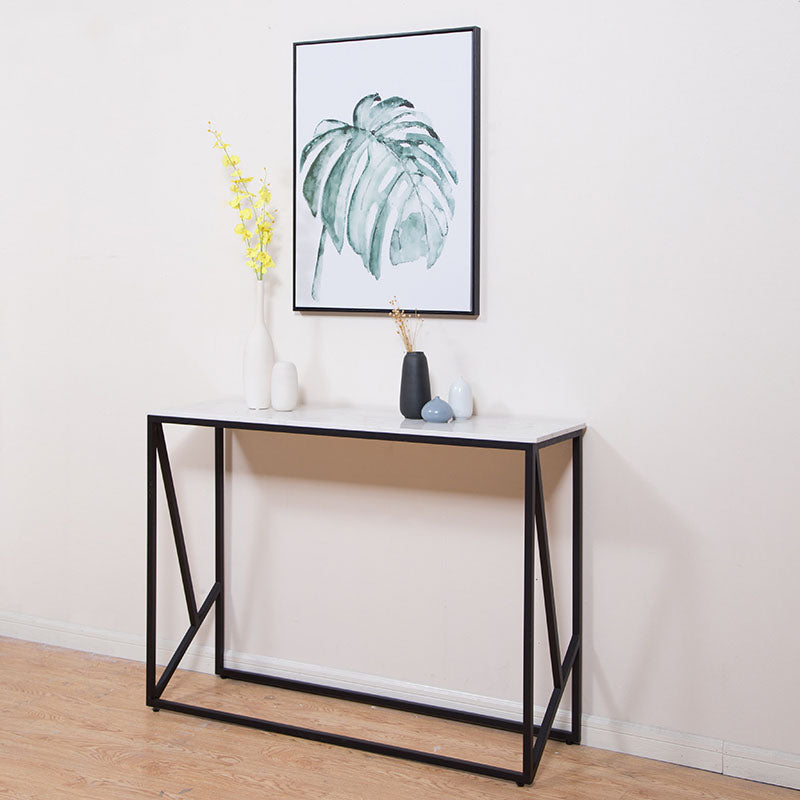 16" W Modern Stone Console Table Resistant Frame Accent Table for Hall