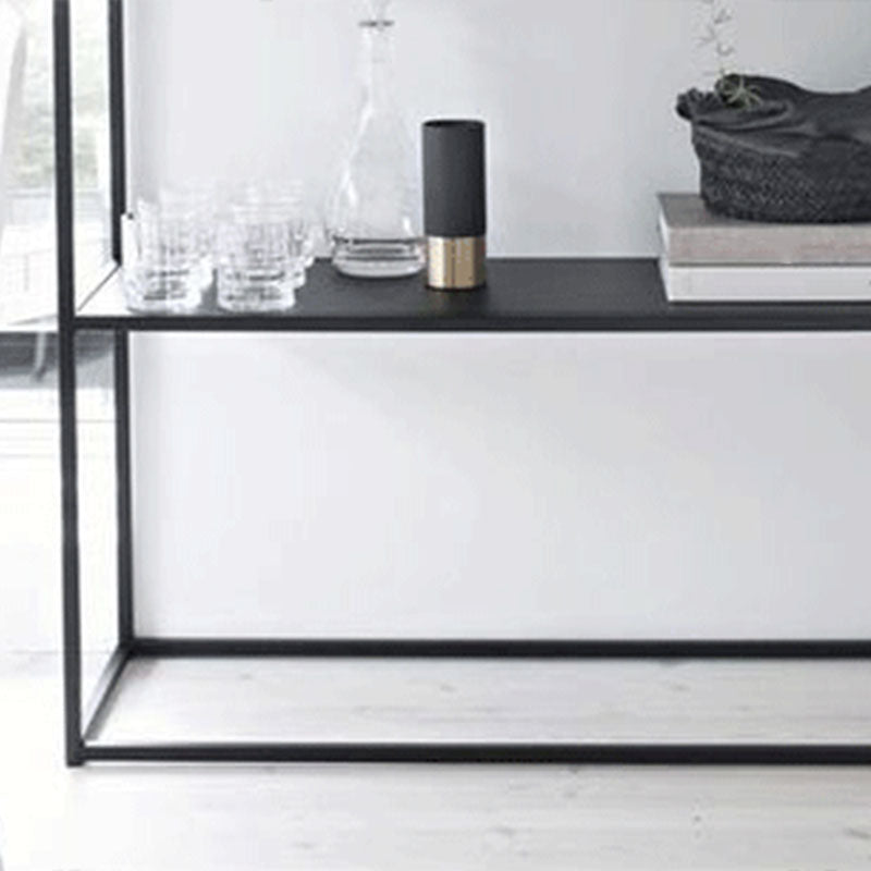 Modern Steel Console Table Rectangle Glass Shelves 10" W Accent Table for Hall