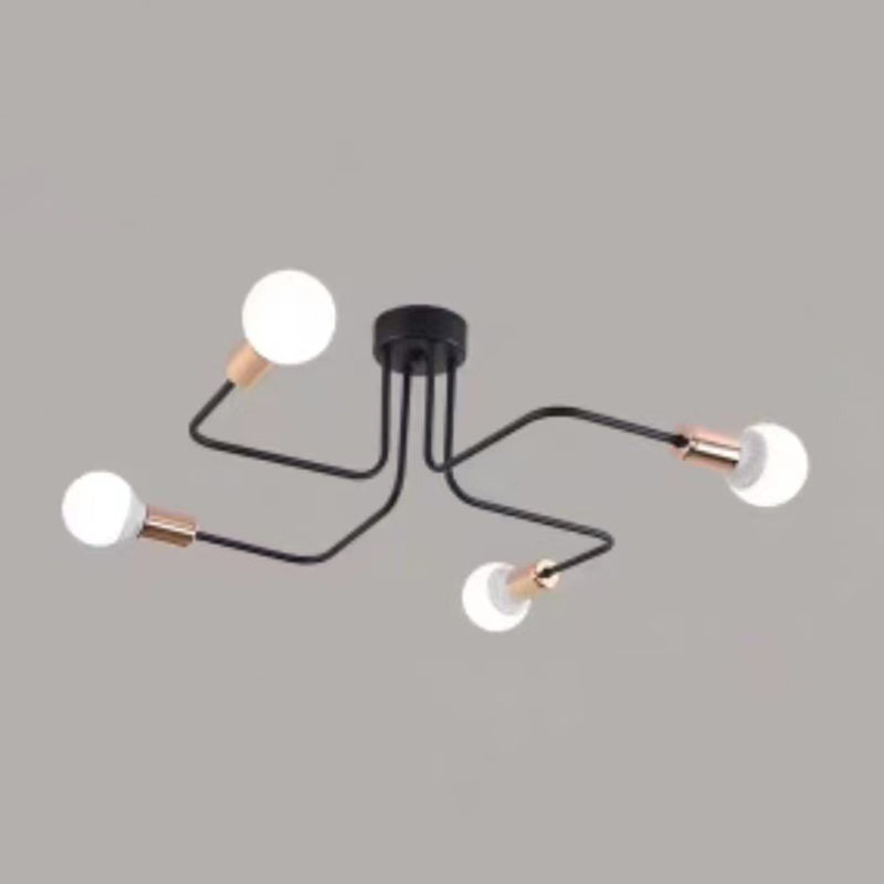 Metal Sputnik Shape Flush Mount Lights Modern Multi Lights Flush Mount Light Fixtures