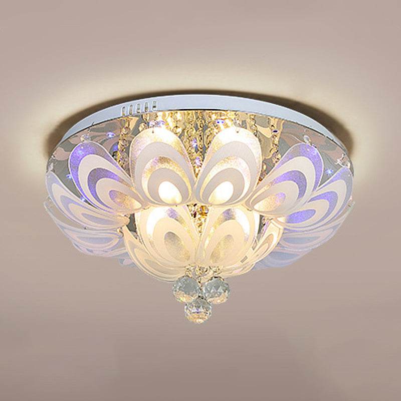 5/8/14-Light Modernism Golden Finish Flush Mount Lighting Round LED Ceiling Light