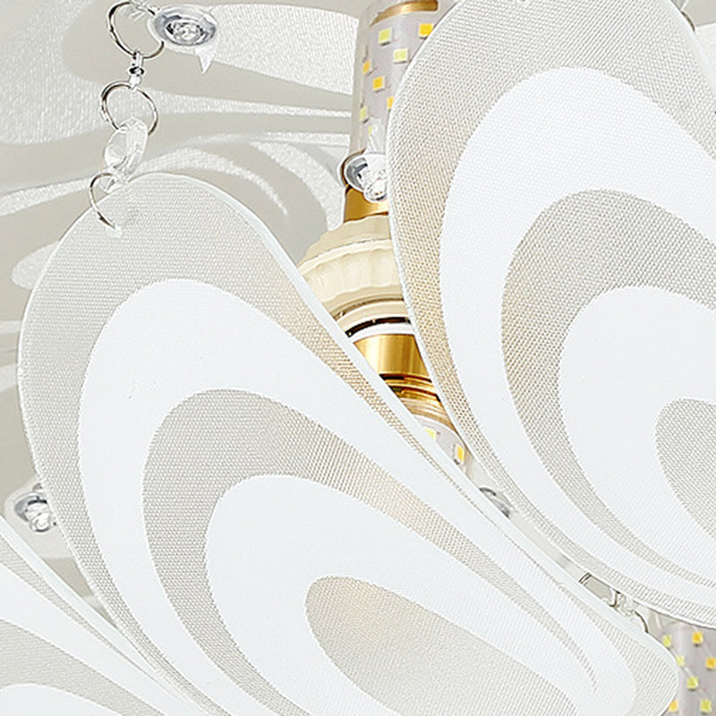 5/8/14-Light Modernism Golden Finish Flush Mount Lighting Round LED Ceiling Light