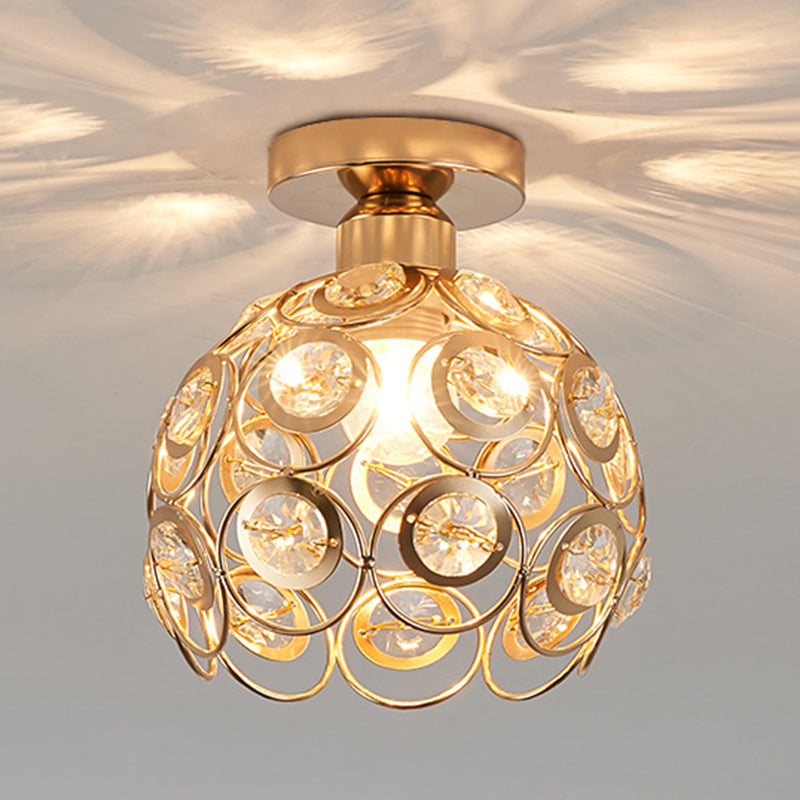 Nordic Crystal Ceiling Light Simple Flush Mount Light Fixture for Bedroom