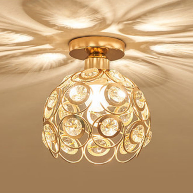 Nordic Crystal Ceiling Light Simple Flush Mount Light Fixture for Bedroom