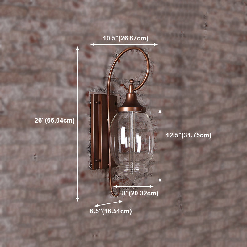 Industrial Glass Shade Wall Light Brown 26" High 1 Light Wall Sconce for Bar