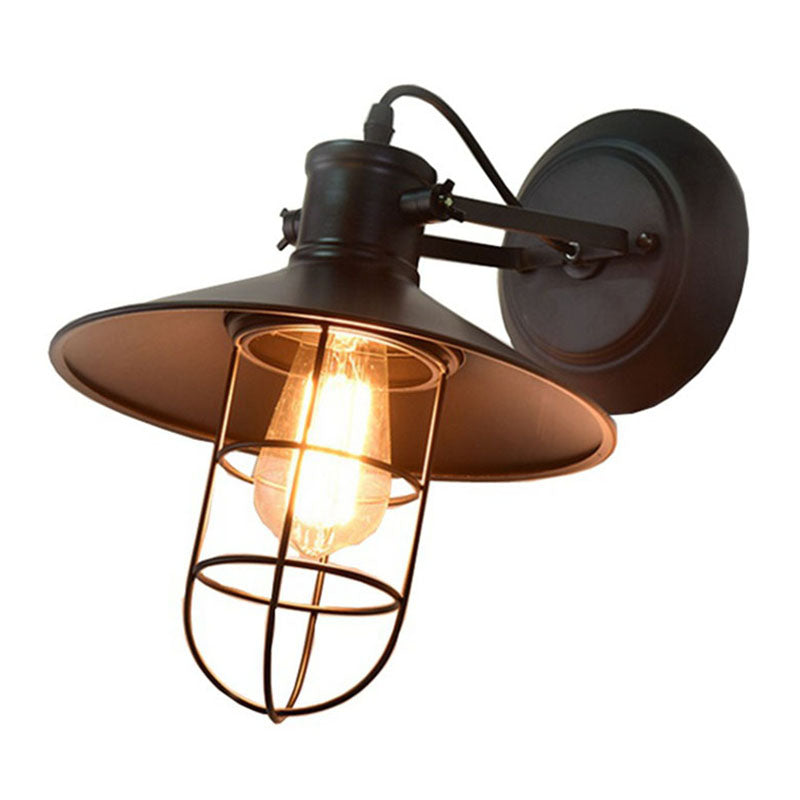 Industrial Style Wall Light Fixture Metallic Shade Light Sconce Light Fixture