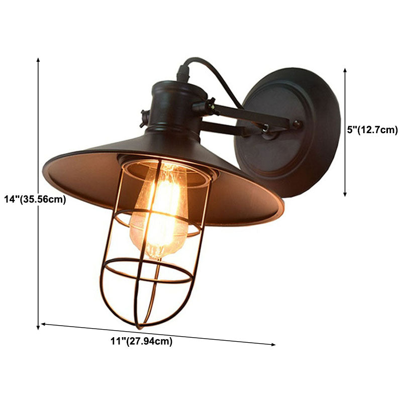 Industrial Style Wall Light Fixture Metallic Shade Light Sconce Light Fixture