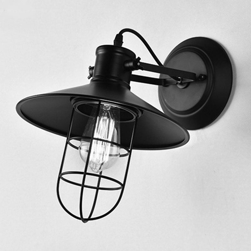 Industrial Style Wall Light Fixture Metallic Shade Light Sconce Light Fixture