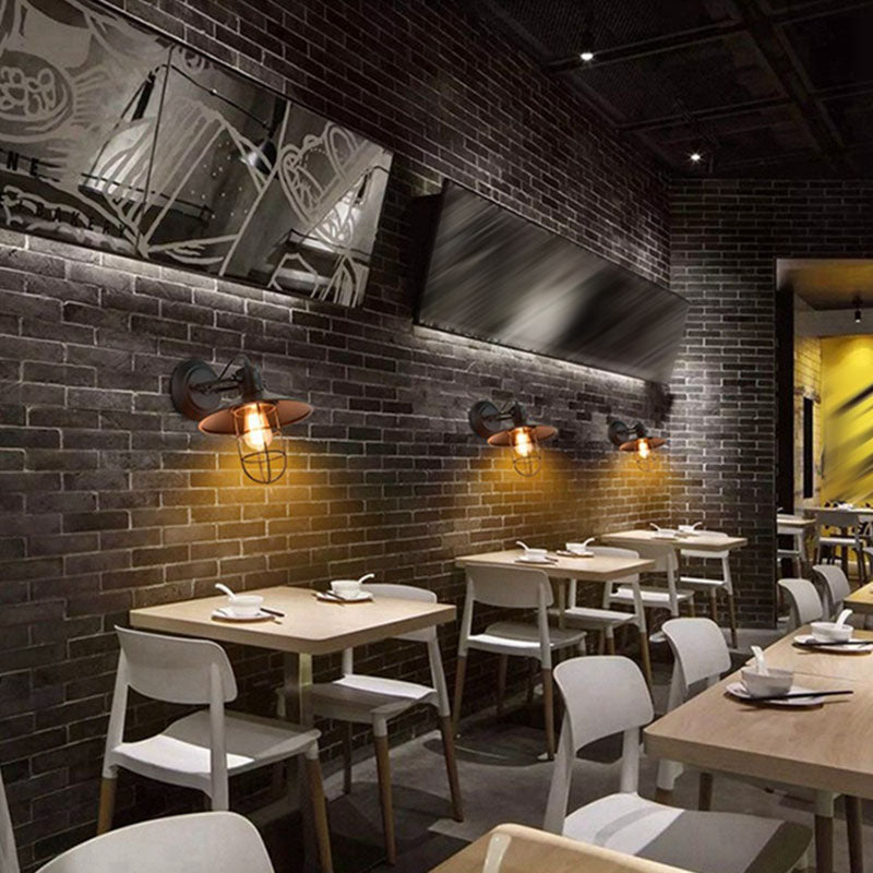 Industrial Style Wall Light Fixture Metallic Shade Light Sconce Light Fixture