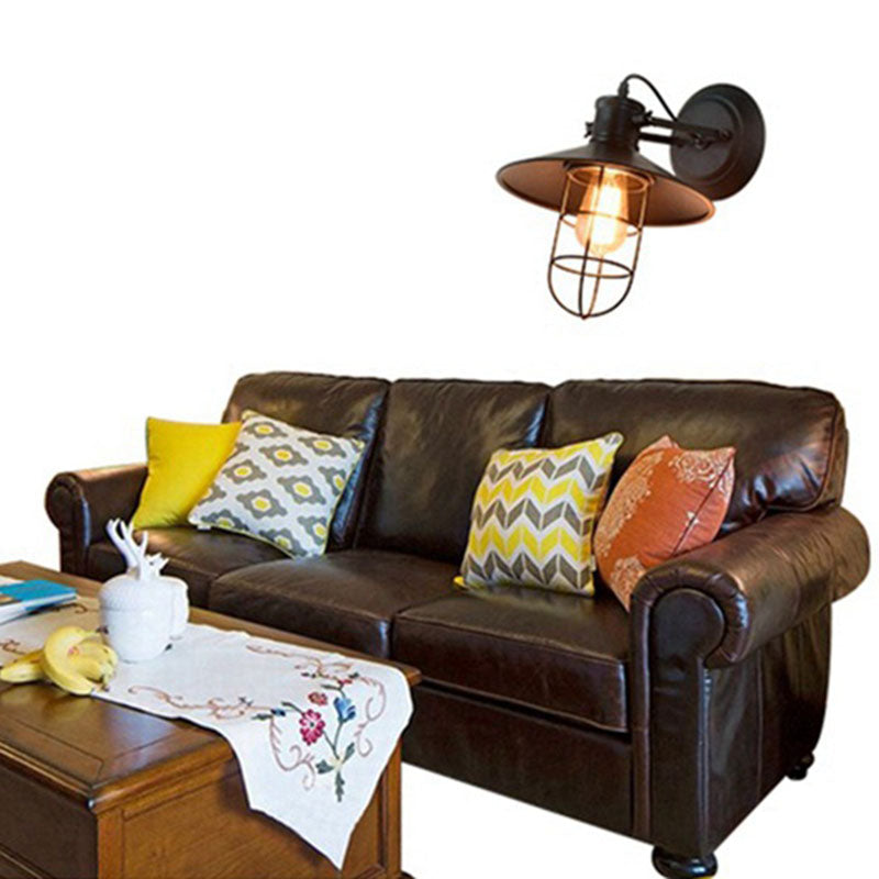 Industrial Style Wall Light Fixture Metallic Shade Light Sconce Light Fixture