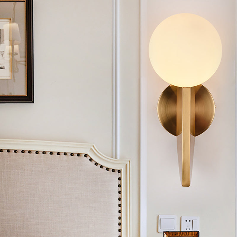 Modern Style Wall Mount Light Household Glass Shade Wall Sconce Light for Bedroom