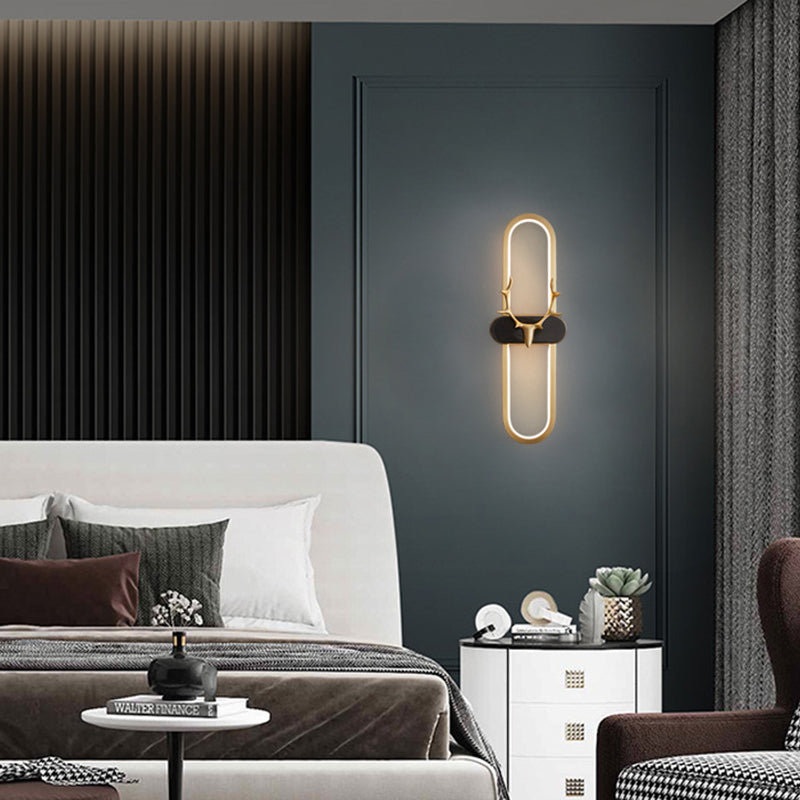 Modern Linear Wall Mount Lighting Minimalist Metallic LED Wall Sconce for Sitting Room