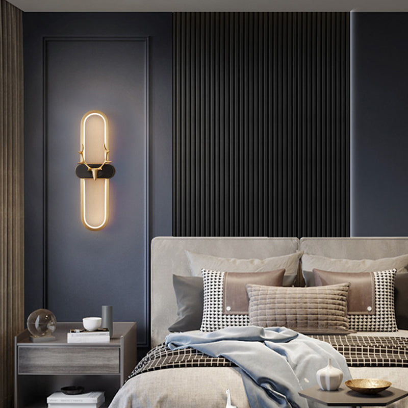 Modern Linear Wall Mount Lighting Minimalist Metallic LED Wall Sconce for Sitting Room