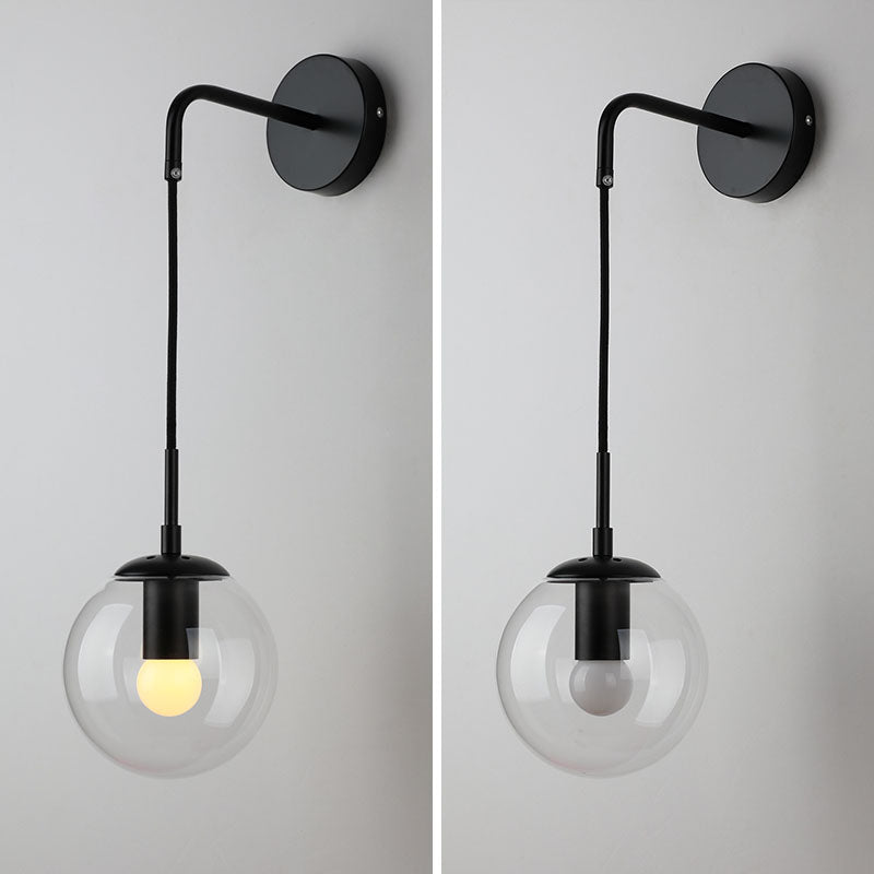 Modern Wall Lamp Household Wall Mount Lighting in Glass Ball Shade for Sitting Room