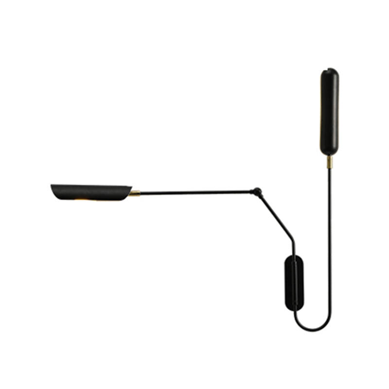 Black Metal Shade Wall Light Nordic 2 Lights Adjustable Wall Sconce for Living Room