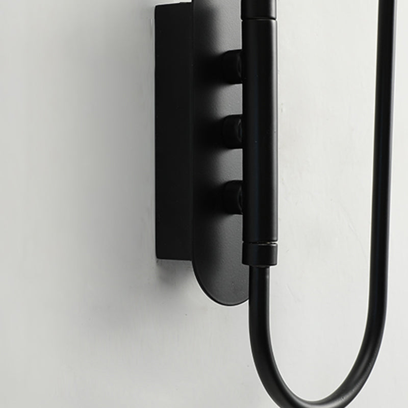 Black Metal Shade Wall Light Nordic 2 Lights Adjustable Wall Sconce for Living Room