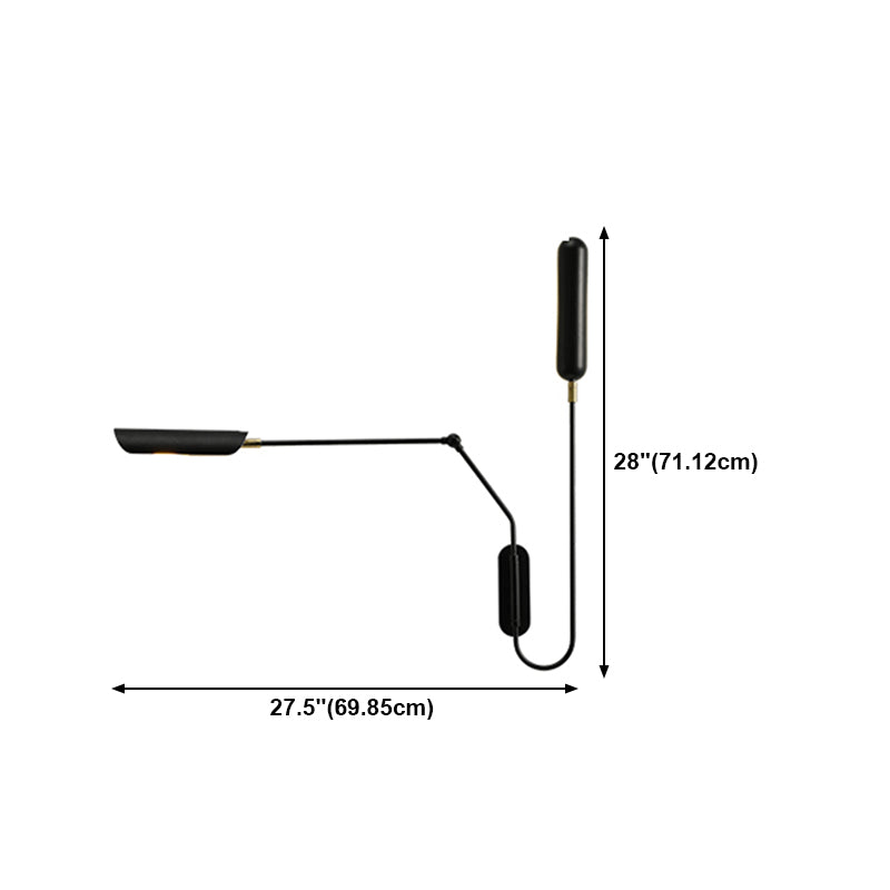 Black Metal Shade Wall Light Nordic 2 Lights Adjustable Wall Sconce for Living Room
