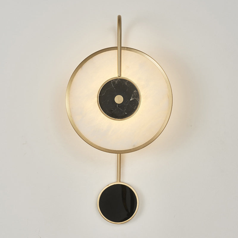 Modern Wall Lamp Household Disk Marble Shade Wall Mount Lighting for Sitting Room