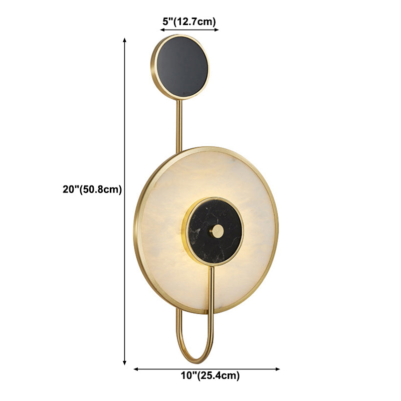 Modern Wall Lamp Household Disk Marble Shade Wall Mount Lighting for Sitting Room