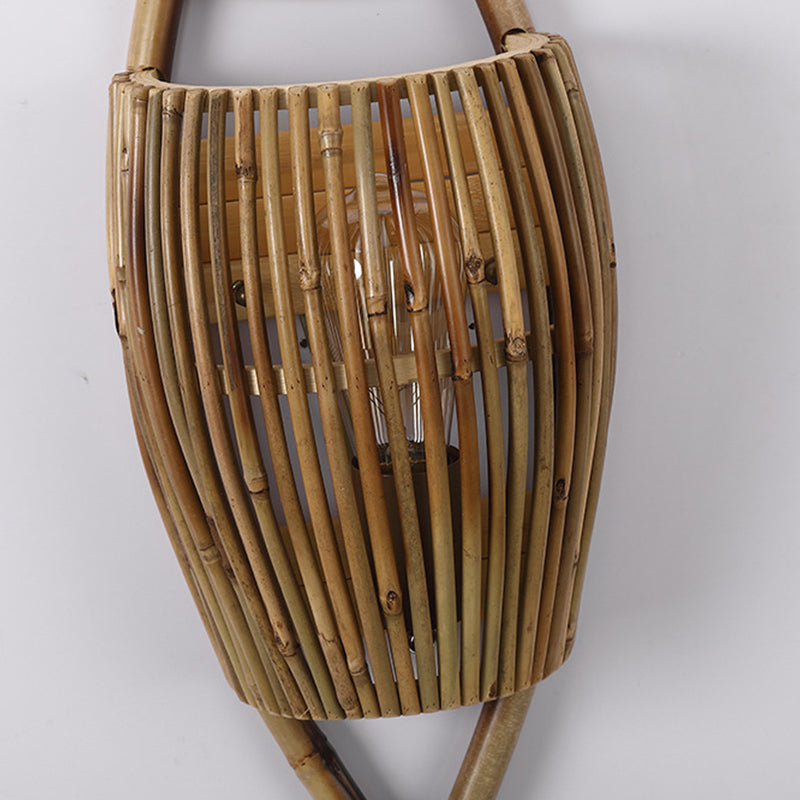 Modern Fish Shape Wall Lamp Household Bamboo Wall Mount Lighting for Sitting Room