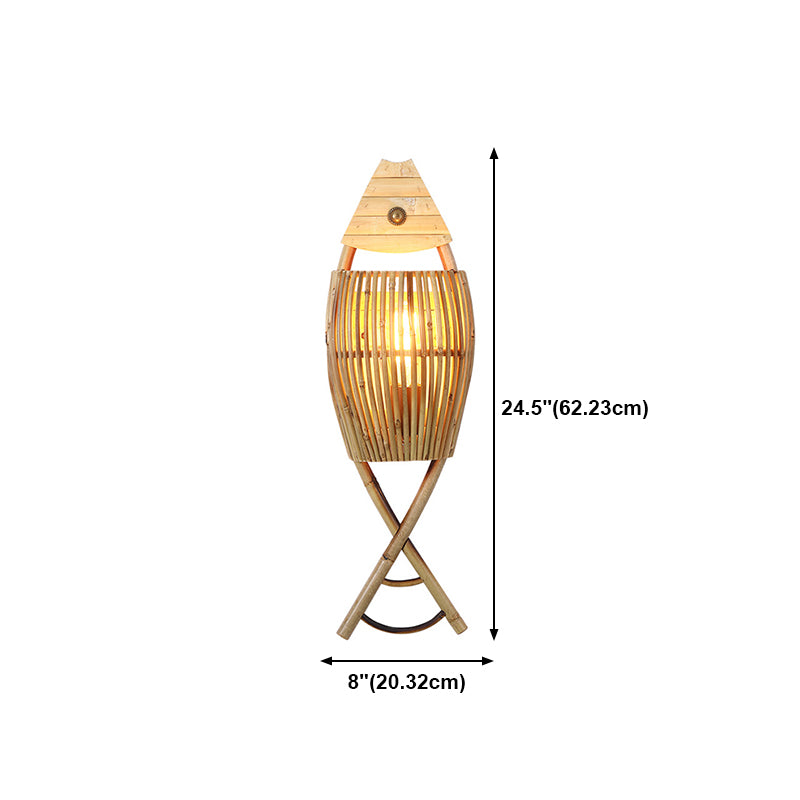 Modern Fish Shape Wall Lamp Household Bamboo Wall Mount Lighting for Sitting Room
