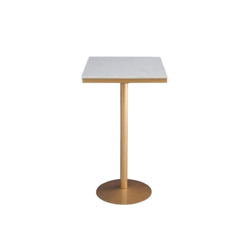 Glam Style Bar Table Faux Marble Bar Dining Table with Pedestal Base