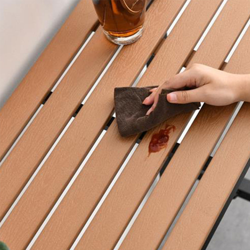 Modern Style Bar Table Rectangle Wood Bar Dining Table with Trestle Base