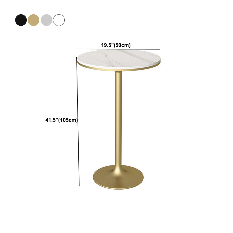 Round Pub Table Glam Bar Height 41-inch Pedestal Bar Table for Indoor