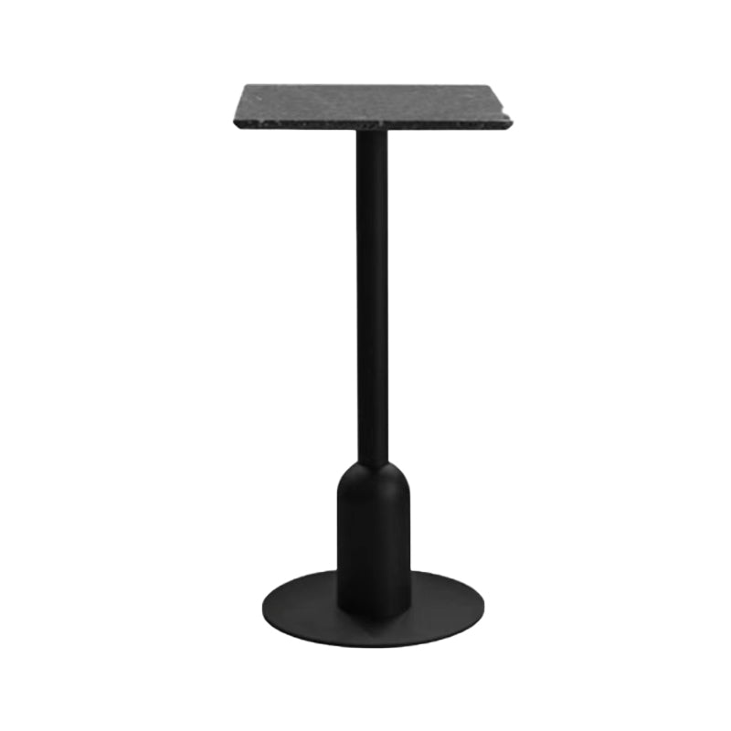 Fixed Bar Table Industrial Bistro Bar Height Cocktail Table with Metal Pedestal