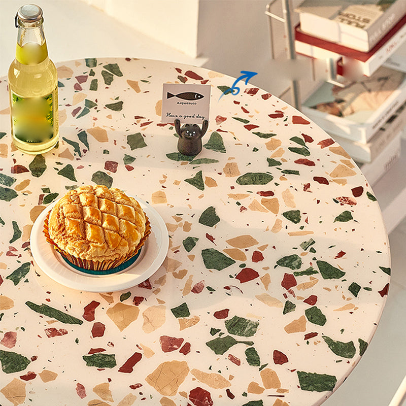 Fixed Bar Table Industrial Bistro Bar Height Cocktail Table with Metal Pedestal