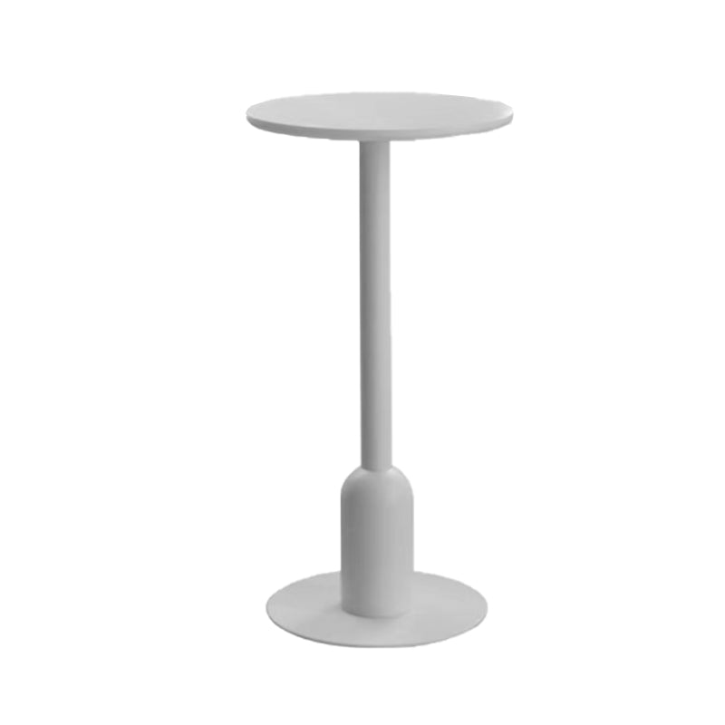 Fixed Bar Table Industrial Bistro Bar Height Cocktail Table with Metal Pedestal