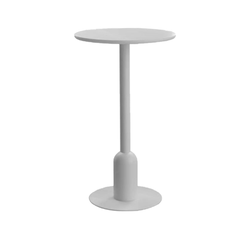 Fixed Bar Table Industrial Bistro Bar Height Cocktail Table with Metal Pedestal