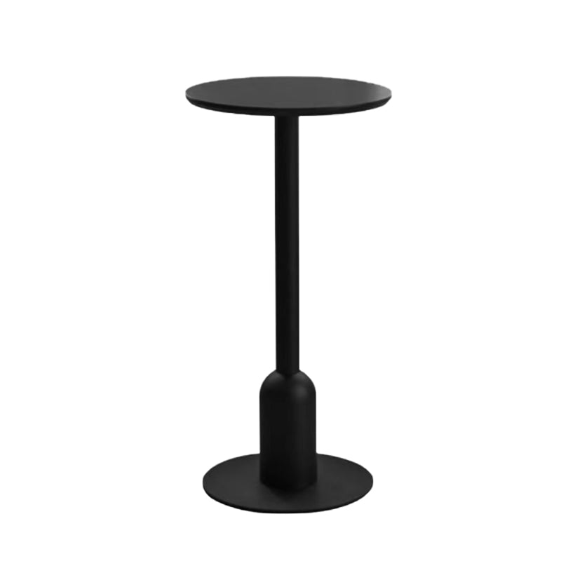 Fixed Bar Table Industrial Bistro Bar Height Cocktail Table with Metal Pedestal