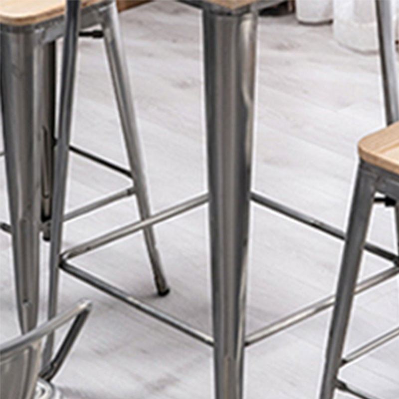 Industrial Pub Table Solid Wood Bar Height Bar Table for Cafe and Breakroom