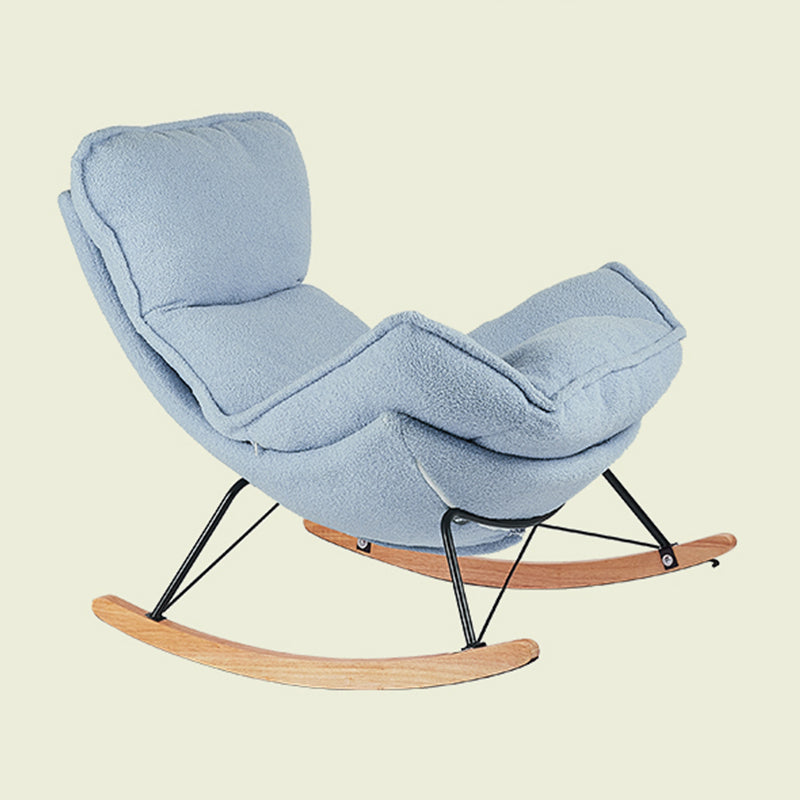 Contemporary Rocking Chair Fabric Upholstered Tufted Wing Chair Back Baby Rocking Chair