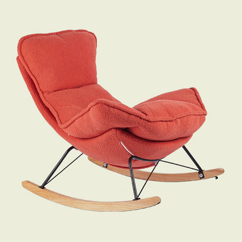 Contemporary Rocking Chair Fabric Upholstered Tufted Wing Chair Back Baby Rocking Chair