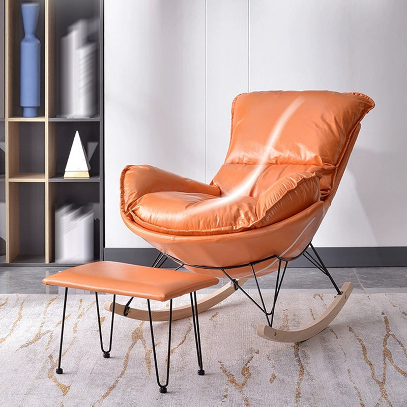 Modern Rocker Chair Upholstered with Light Legs Glider for Living Room