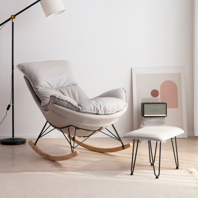 Modern Rocker Chair Upholstered with Light Legs Glider for Living Room