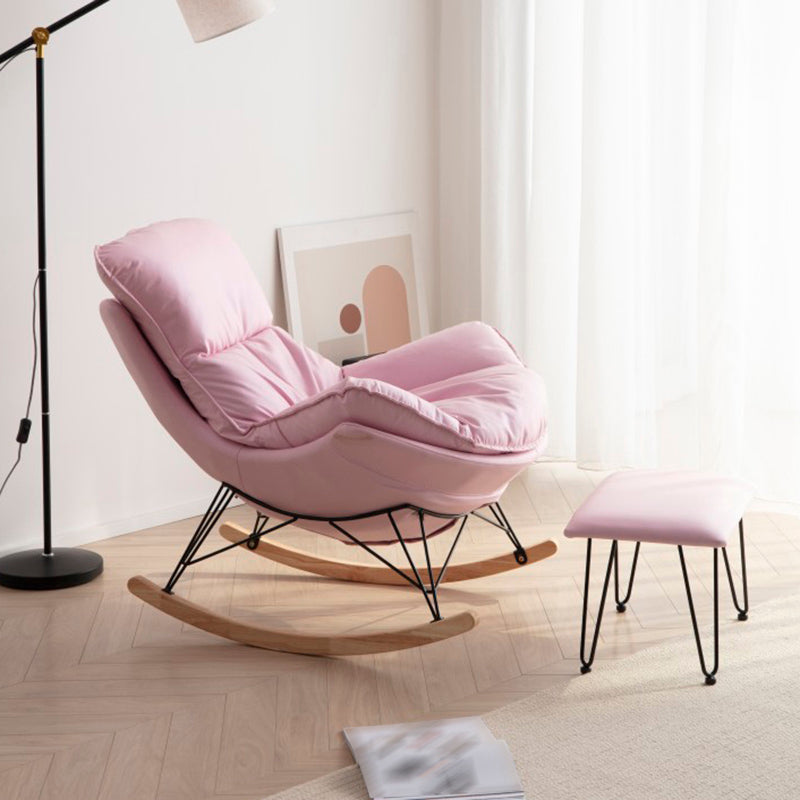 Modern Rocker Chair Upholstered with Light Legs Glider for Living Room